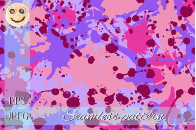 Pink, burgundy, lilac, purple camouflage seamless pattern