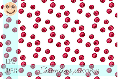 Cranberry on the white vector seamless pattern