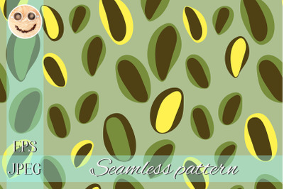 Abstract yellow brown green grains seamless pattern