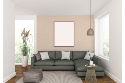 Interior scene - artwork background - frame mockup