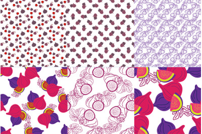 Vector seamless pattern of figs, design colorful abstract print