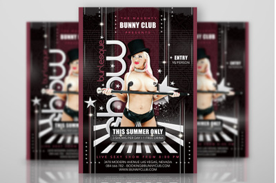 Sexy Burlesque Show In Club Flyer