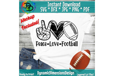 Peace, Love, Football svg, Football png, Football Shirt, Football , Pe