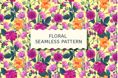 Art floral vector seamless pattern.