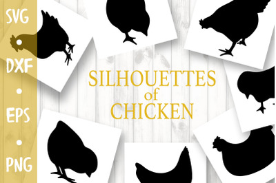 Chickens silhouettes - SVG CUT FILE