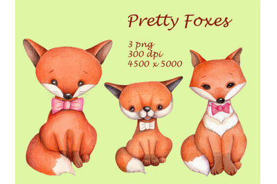 Pretty Foxes. Watercolor.