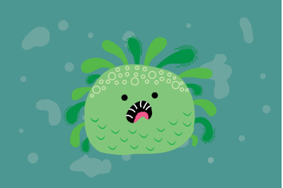 Green Virus Illustration Art