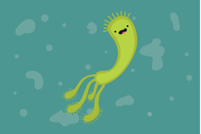 Green Virus Bacteria Illustration