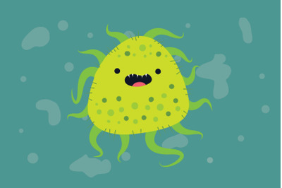 Green Virus Bacteria Art