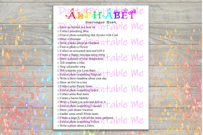 Alphabet Scavenger Hunt Printable, Kids Activity, Game, Download, part