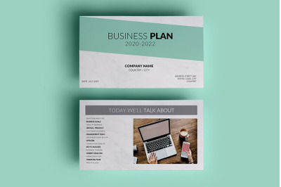 PPT Template | Business Plan - Green and Marble