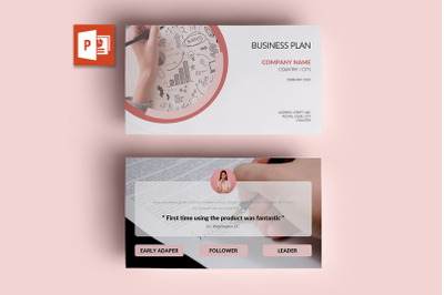 PPT Template | Business Plan - Pink and Marble Round