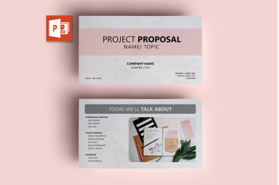 PPT Template | Project Proposal - Pink and Marble