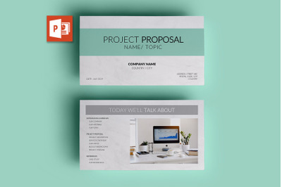 PPT Template | Project Proposal - Green and Marble