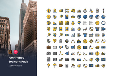 100 Finance Icons Pack