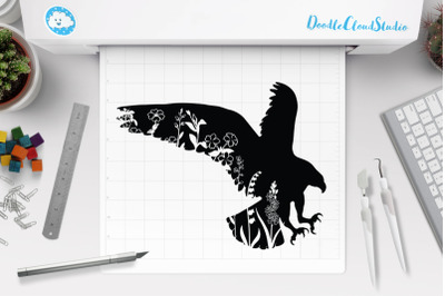 Floral Eagle SVG Cut Files&2C; Floral Eagle Clipart.