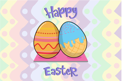 2 Easter Eggs Illustration Art