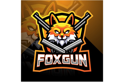 Fox gun esport mascot logo design