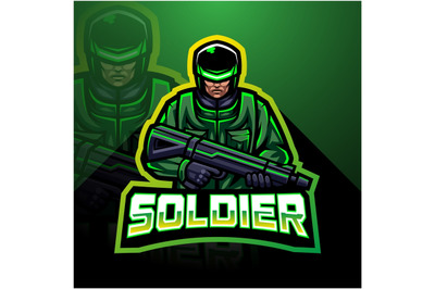 Soldier mascot esport gaming logo