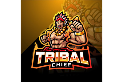 Tribal chief esport mascot logo