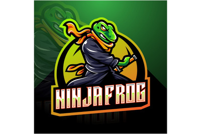 Ninja frog esport mascot logo