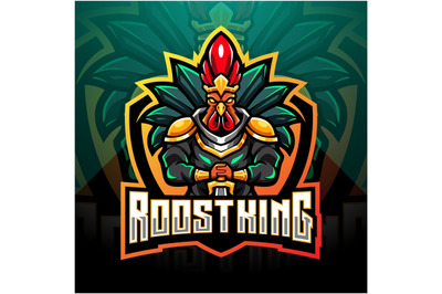 Rooster king esport mascot logo design