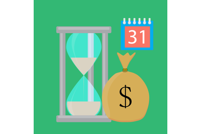 Time for salary vector concept flat