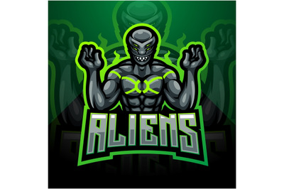 Alien esport mascot logo design