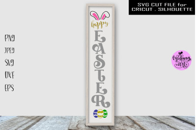 Happy easter sign svg, easter porch svg