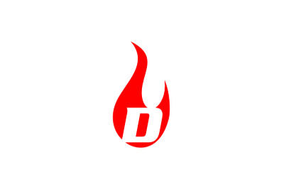 d letter flame logo