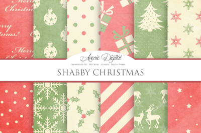 Shabby Christmas Digital Paper