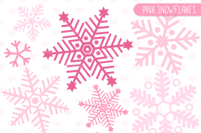 Pink Snowflakes Clip art and Vectors