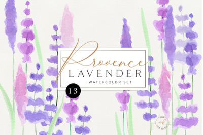 Watercolor Lavender Clipart PNG. Provence Clipart.  Lavender France