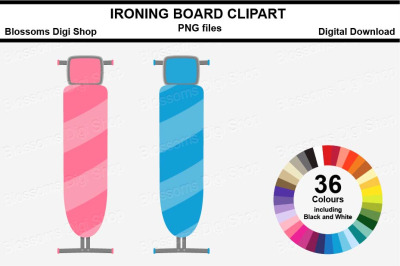 Ironing Board Sticker Clipart, 36 files, multi colours