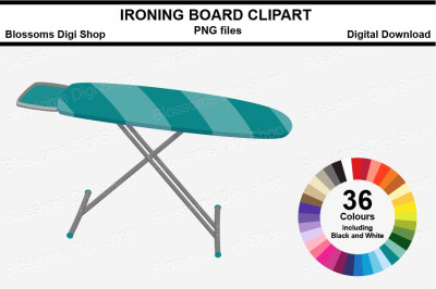 Ironing Board Sticker Clipart, 36 files, multi colours