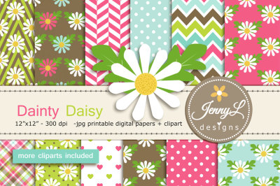 Daisy Digital Papers and Clipart