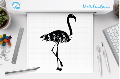 Floral Flamingo SVG Flamingo Clipart