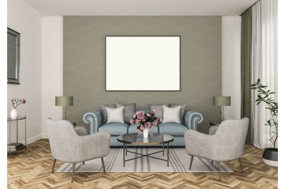 Interior scene - artwork background - frame mockup