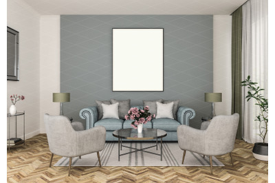 Interior scene - artwork background - frame mockup