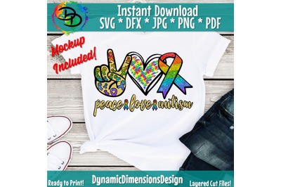 Peace love Acceptance png, Autism png, Autism printable, Sublimation d