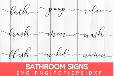 Bathroom Sign SVG Bundle - 9|SVG|PNG|PDF|EPS|DXF