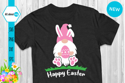 Easter Bunny Gnome Pink Svg