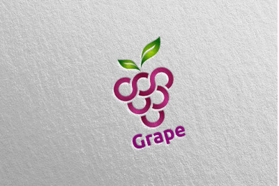 Modern Fruit Grape Logo