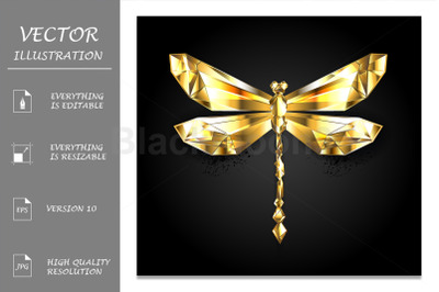 Gold Polygonal Dragonfly