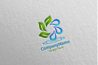 Recycle Blue Water Drop Logo