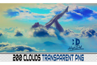 200 CLOUDS TRANSPARENT PNG Photoshop Overlays, Backdrops, Backgrounds
