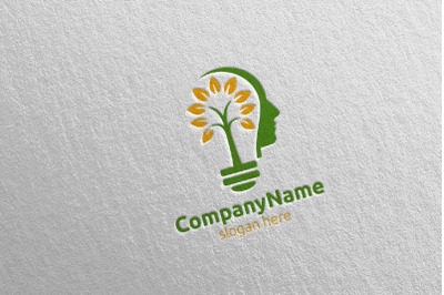 Creative Brain Tree Idea Logo