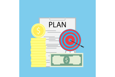 Successful financial plan vector flat