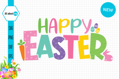 Happy Easter Colorful Svg