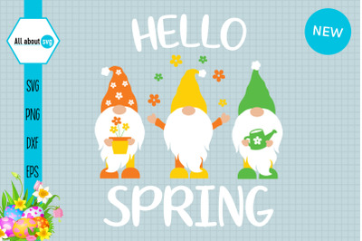 Hello Spring Gnomies Svg